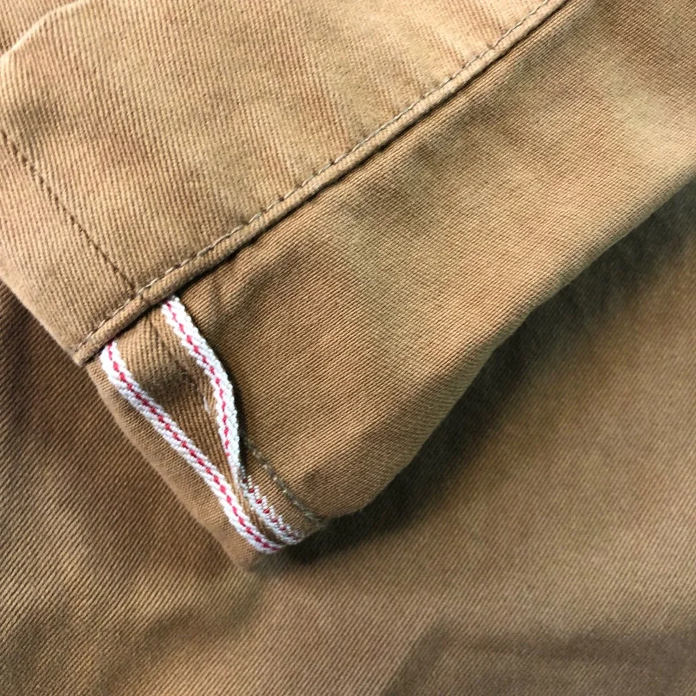 Wallace & Barnes Officer Chino Mens 32x30 Brown Selvedge Cotton Field Trousers